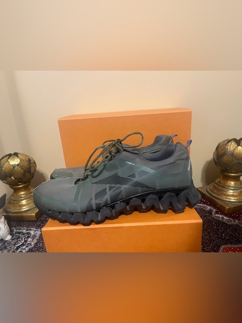 Reebok ZigTech ZigWild TR2 Trail Running Shoes Green/Ash Grey/Black Men's Sz 13